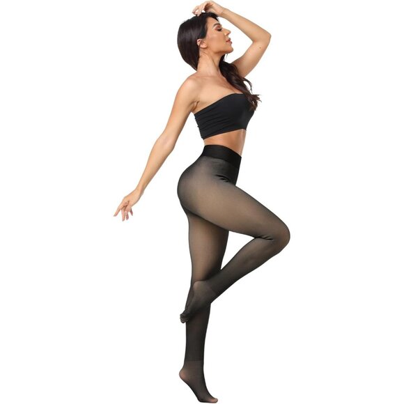 Winter Warm Fleece 3 Pcs translucent Leggings Women Thick Thermal Velvet Tights - Picture 2 of 6